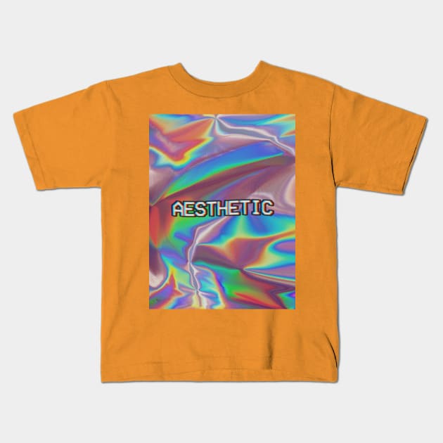 Aesthetic Glitch † Seapunk/Vaporwave VHS Ocean Design Kids T-Shirt by DankFutura